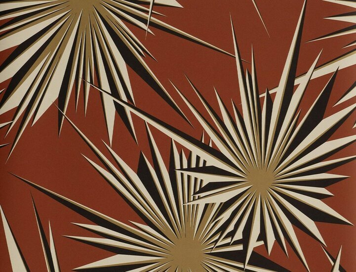 Jim Thompson Golden Sunburst Behang Claret JT021064005 - LAB COLOUR THE WORLD
