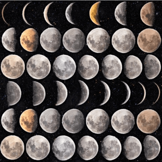Mind The Gap Moon Phases Behang WP20066 - LAB COLOUR THE WORLD