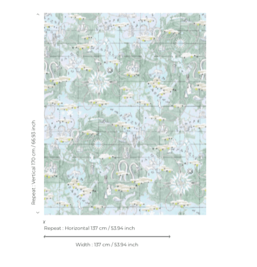 Pierre Frey Magellan Behang FP481003 - LAB COLOUR THE WORLD
