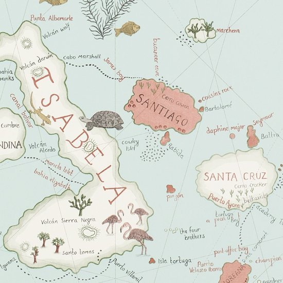 Sanderson Galapagos Behang 213364 - LAB COLOUR THE WORLD