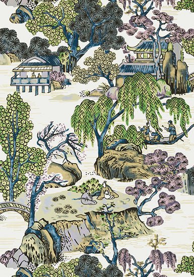 Thibaut Asian Scenic Behang T75459 - LAB COLOUR THE WORLD