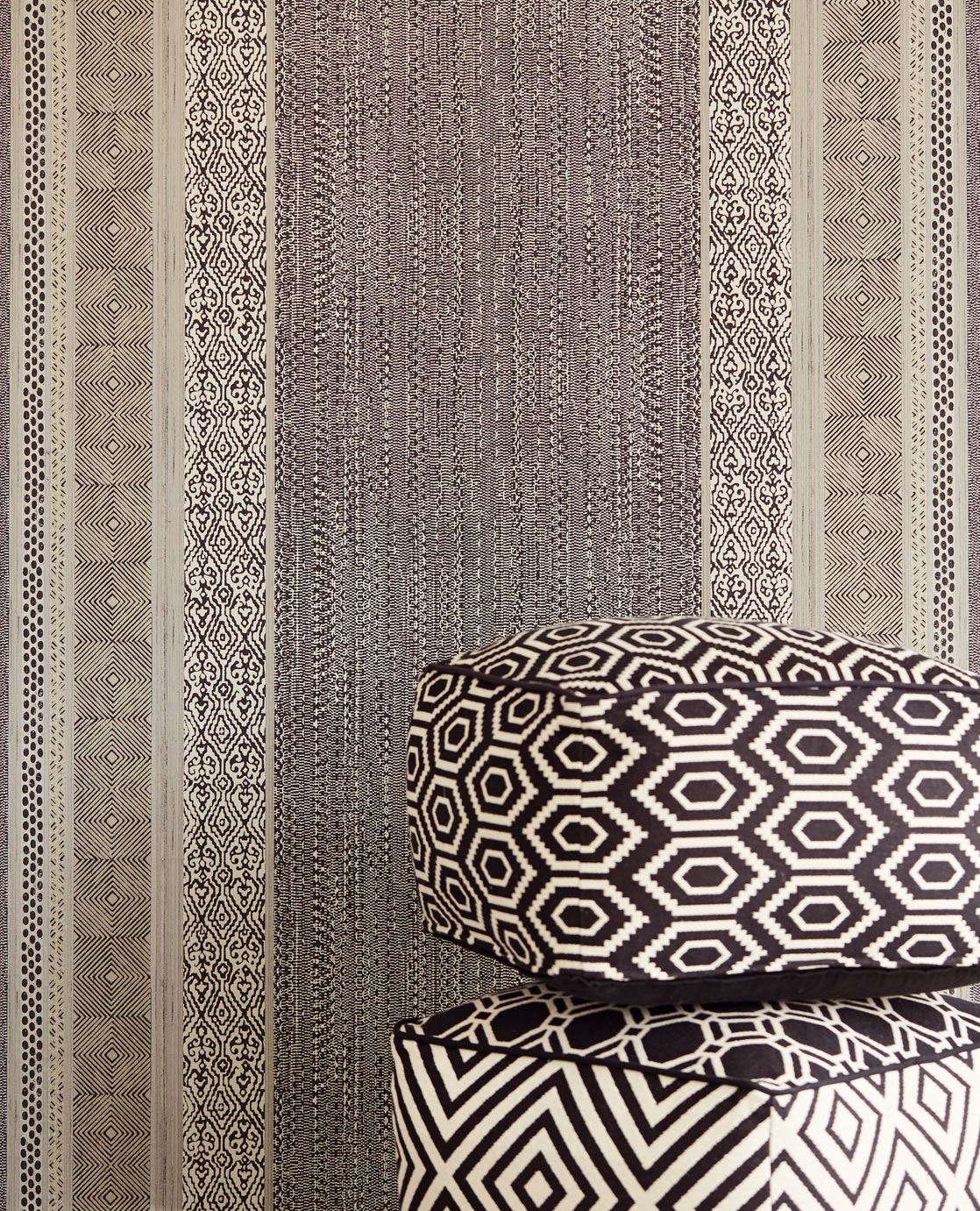 EIJFFINGER Siroc 376023 - Afbeelding 3 - Zwart / Grijs, Scandinavisch, Stoer, Industrieel, Strepen