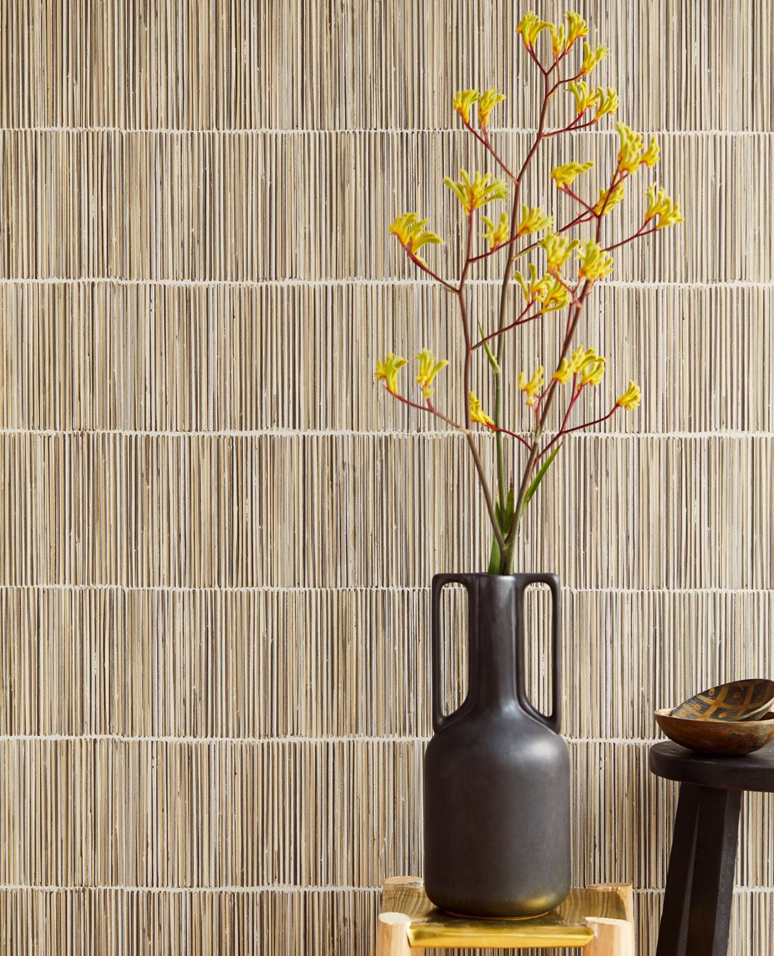 EIJFFINGER Terra 391513 - Afbeelding 2 - Naturel, Wit, Etnisch, Basic, Stoer, Industrieel, Strepen, Natuurlijk, Structuren