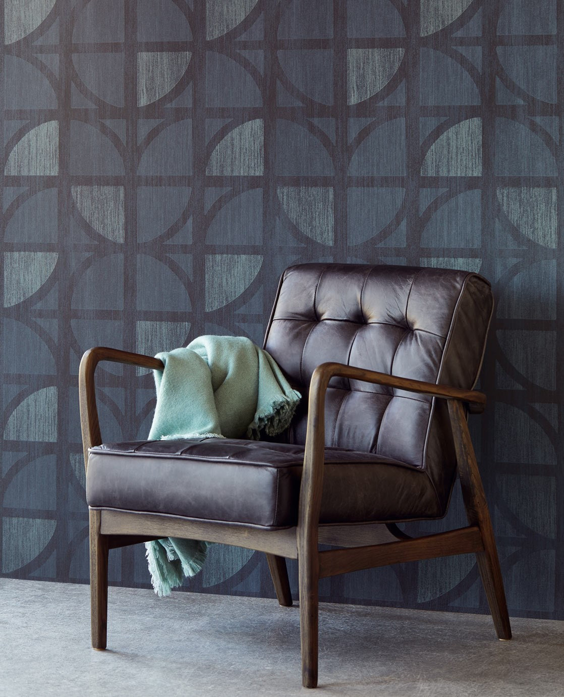 EIJFFINGER Bold 395813 - Afbeelding 2 - Blauw, Groen, Retro, Vintage, Stoer, Industrieel, Chic, Glamour, Geometrisch