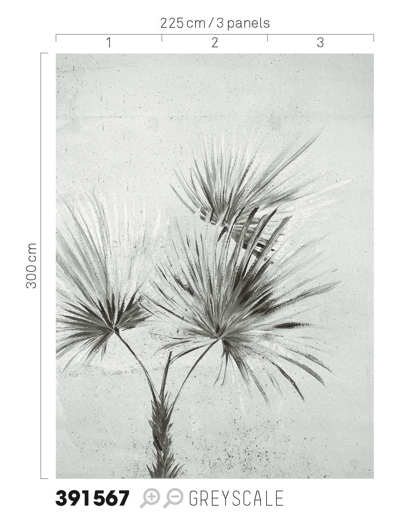 EIJFFINGER Terra 391567 - Afbeelding 2 - Zwart / Grijs, Etnisch, Basic, Natuurlijk, Bladeren