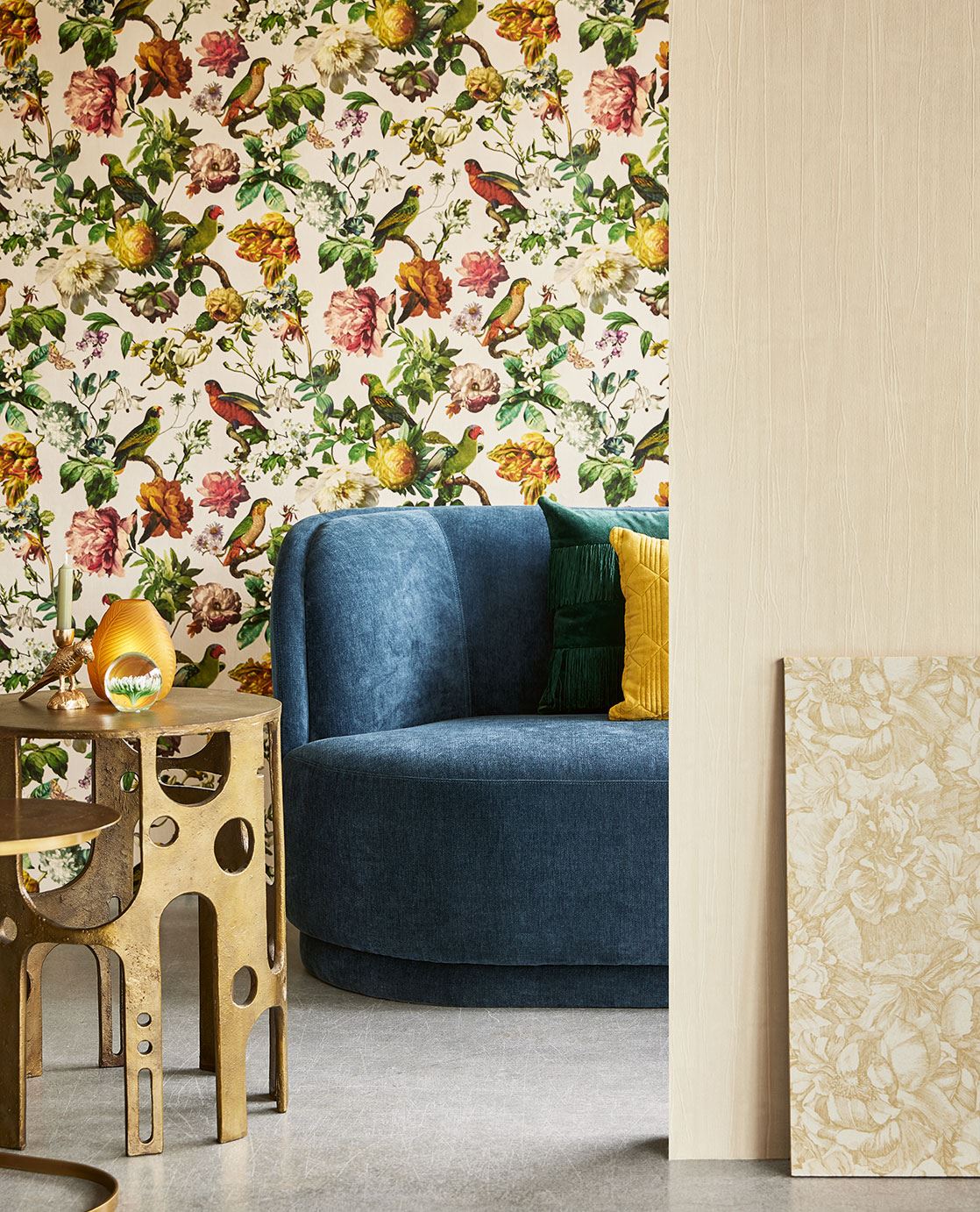 EIJFFINGER Museum 307301 - Afbeelding 2 - Wit, Retro, Vintage, Romantisch, Klassiek, Vogels, Bloemen, Bladeren