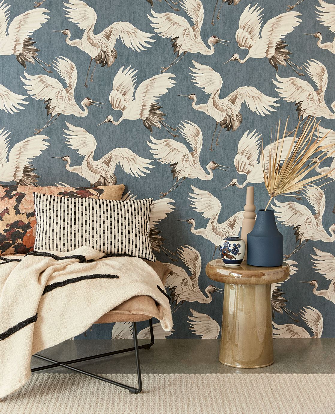 EIJFFINGER Oasis 317354 - Afbeelding 2 - Blauw, Romantisch, Klassiek, Dieren, Vogels