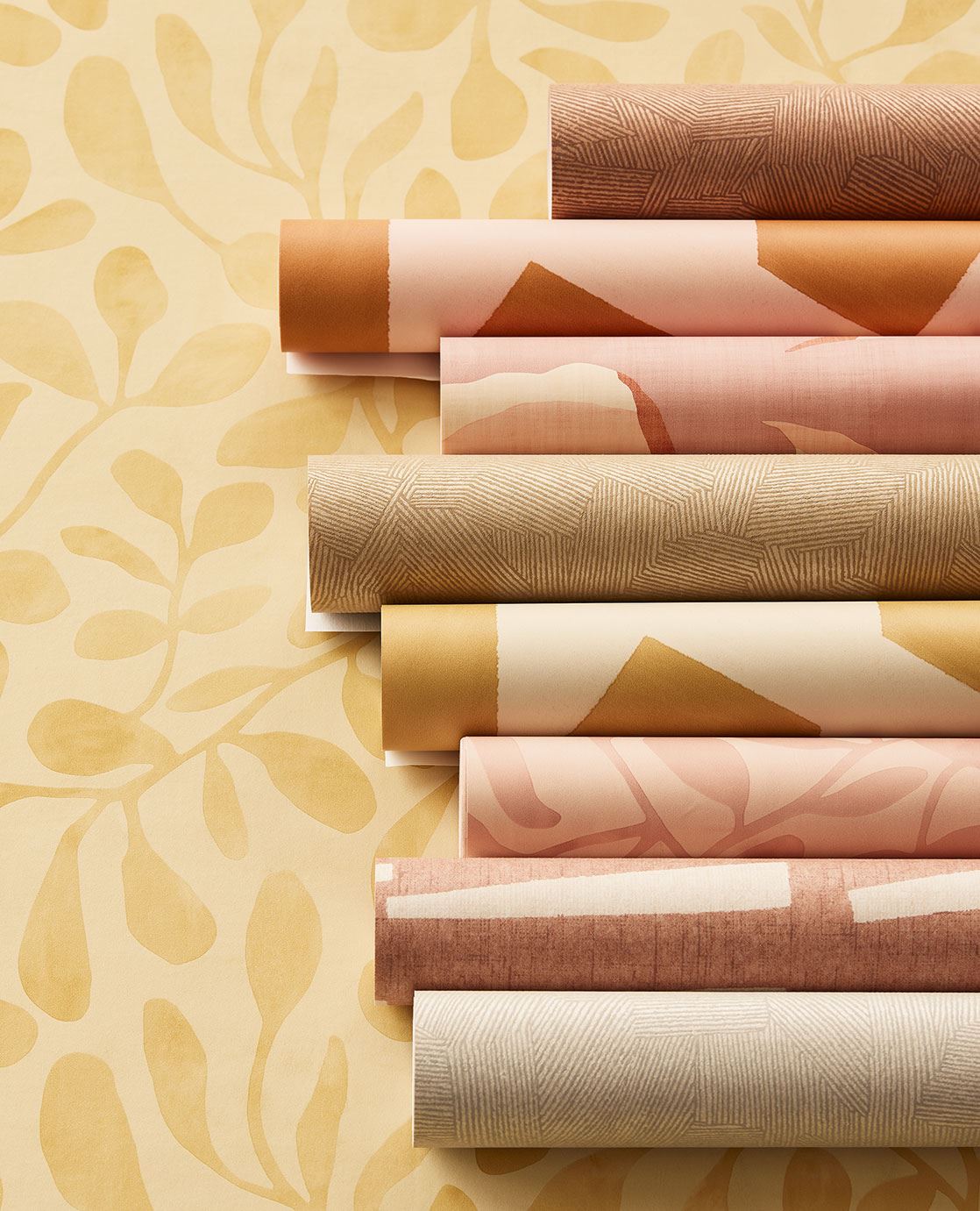 EIJFFINGER Twist 318031 - Afbeelding 2 - Naturel, Oranje, Scandinavisch, Romantisch, Natuurlijk, Bladeren