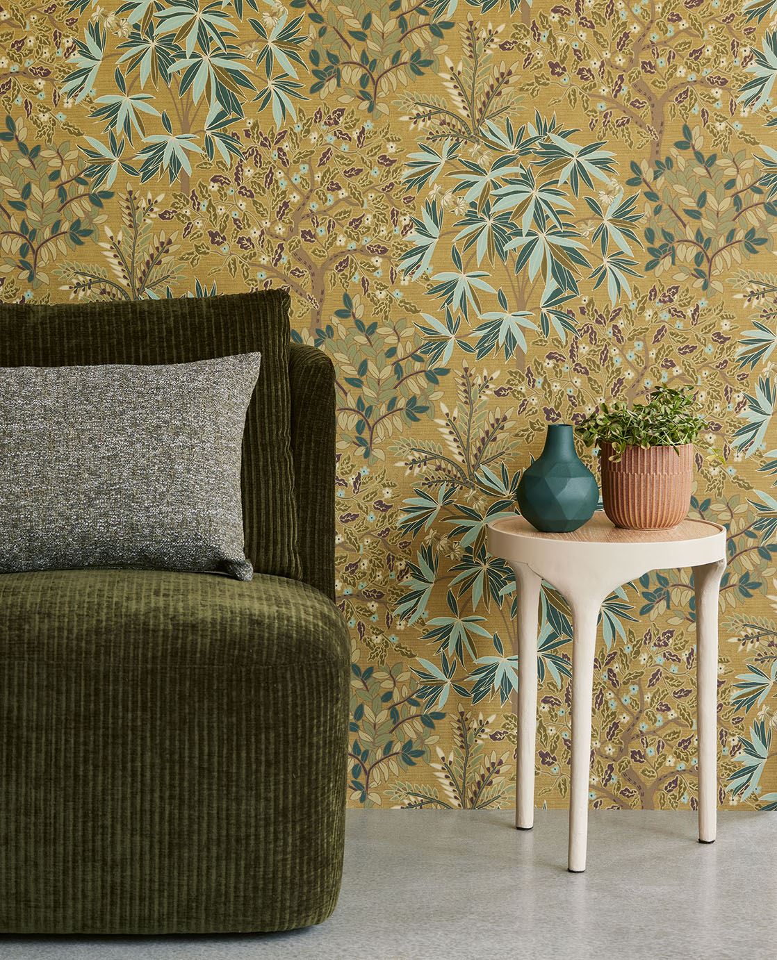 Eijffinger FESTIVAL behang 333524 Groen, Goud, Zwart / Grijs, Geel, Oranje, Naturel - afbeelding 2