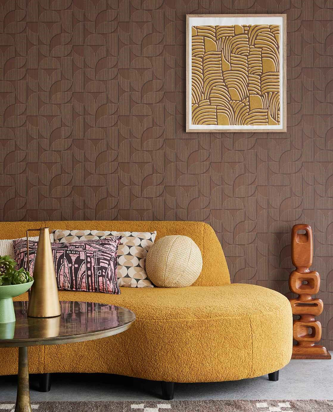 Eijffinger REVIVE behang 333603 Naturel, Zwart / Grijs, Oranje - afbeelding 2