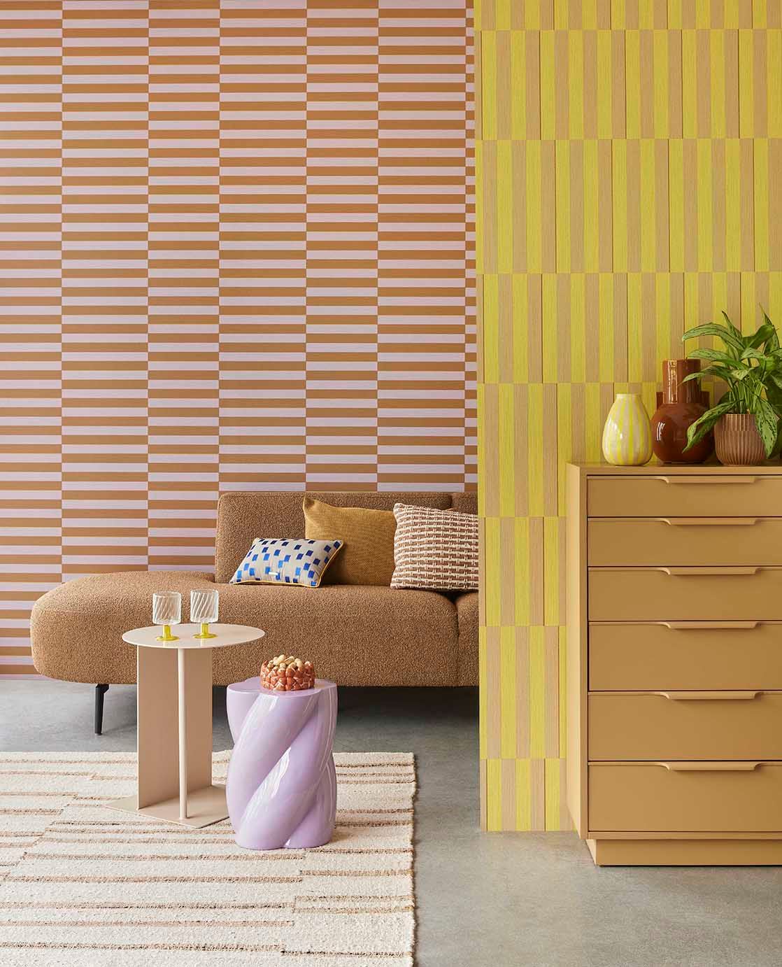 Eijffinger REVIVE behang 333621 Geel, Naturel, Goud, Oranje - afbeelding 3