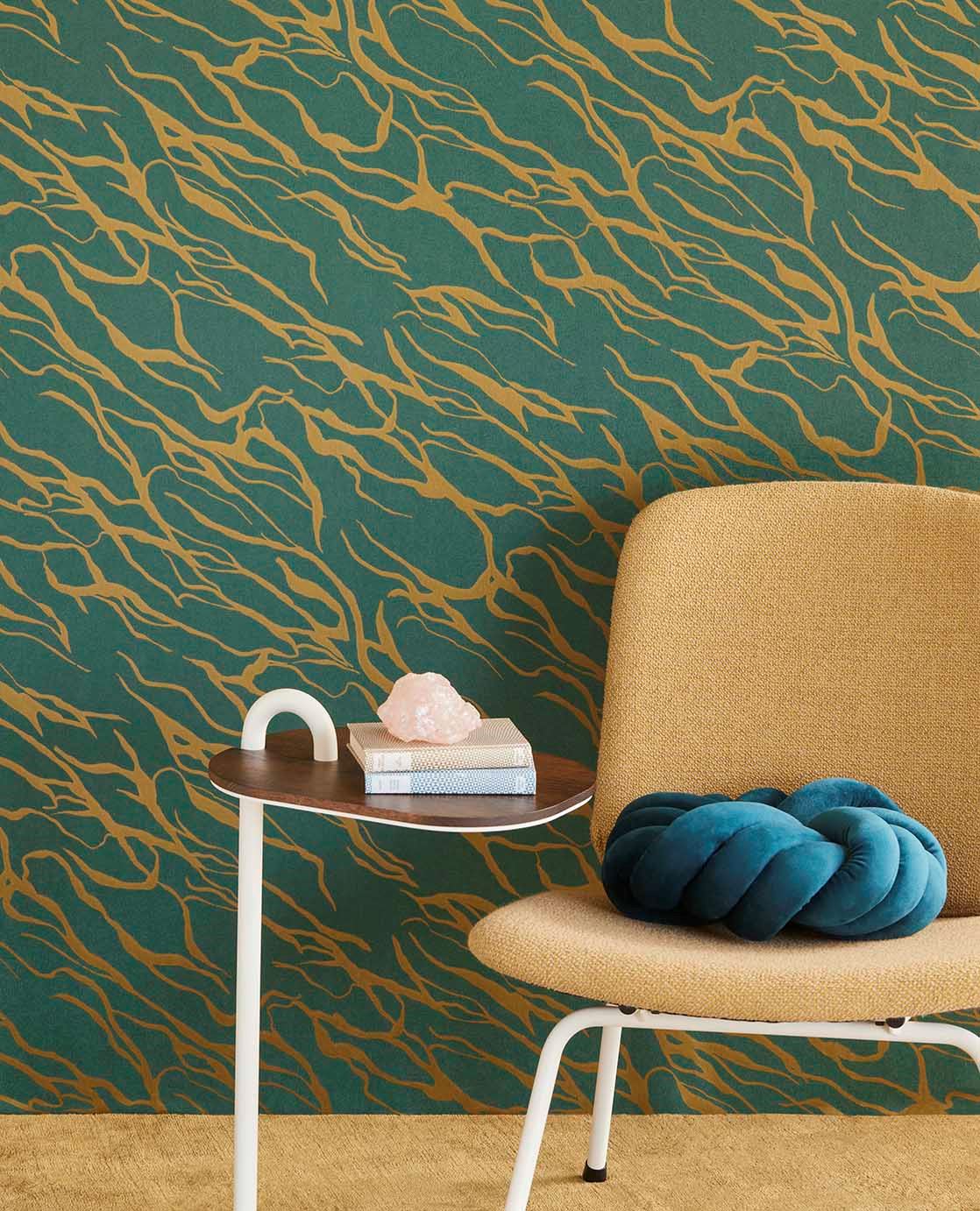 Eijffinger REVIVE behang 333644 Groen, Zwart / Grijs, Oranje, Blauw, Geel, Goud - afbeelding 2