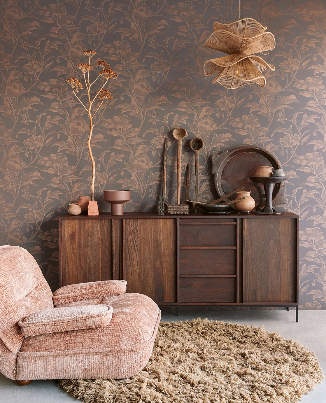 Eijffinger GILDED behang 340135 Naturel, Paars, Zwart / Grijs, Goud, Oranje, Metallic - afbeelding 2