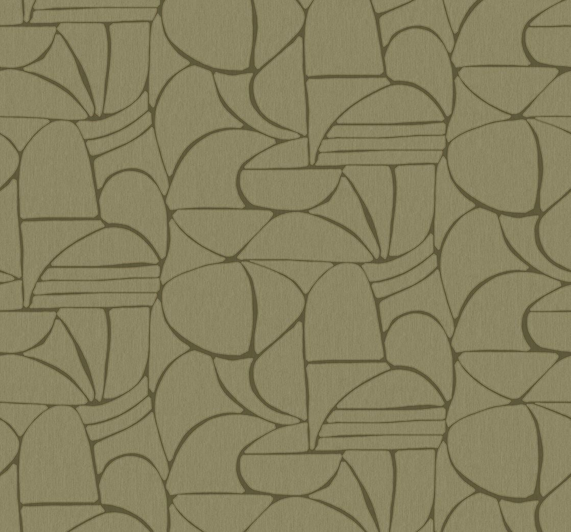 Eijffinger SOLANGE behang 340282 Groen, Goud, Zwart / Grijs, Geel - afbeelding 4