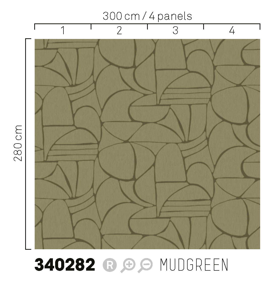 Eijffinger SOLANGE behang 340282 Groen, Goud, Zwart / Grijs, Geel - afbeelding 3