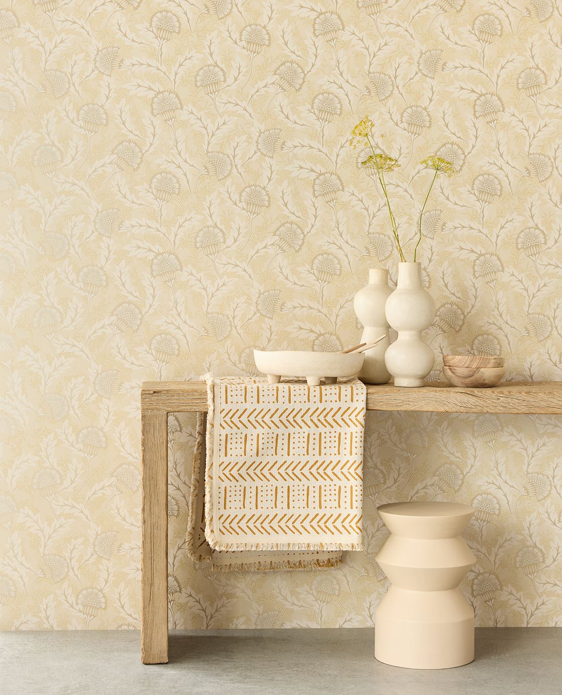 Eijffinger SOLANGE behang 340210 Wit, Naturel, Goud, Oranje - afbeelding 2
