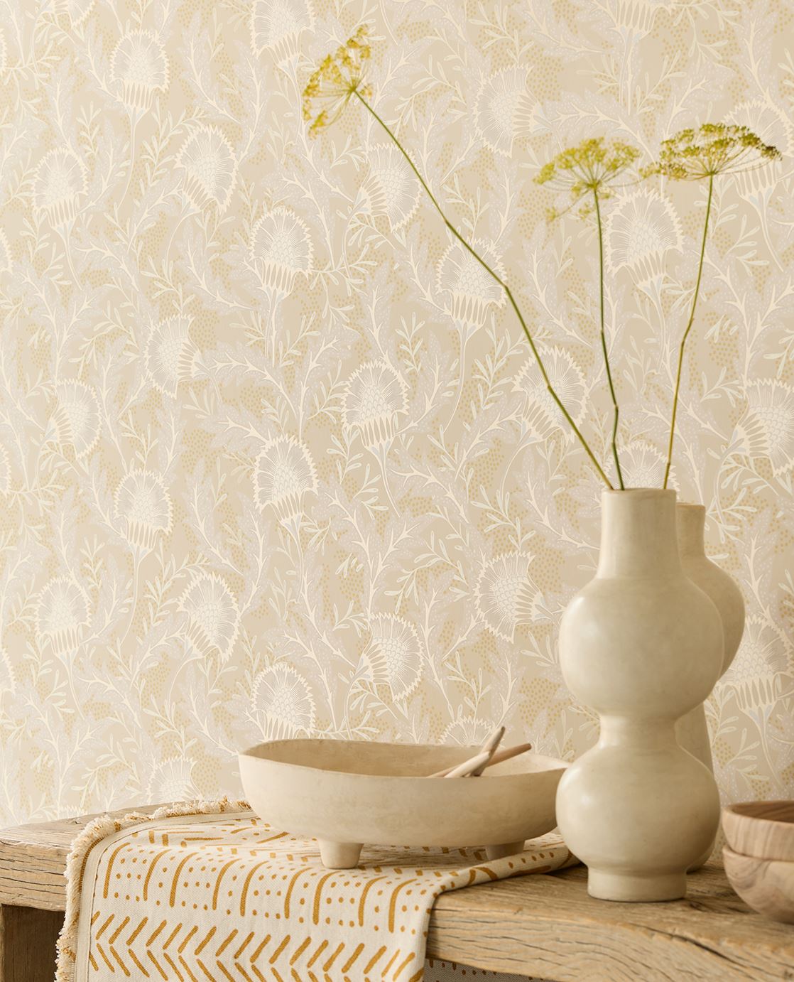 Eijffinger SOLANGE behang 340210 Wit, Naturel, Goud, Oranje - afbeelding 3