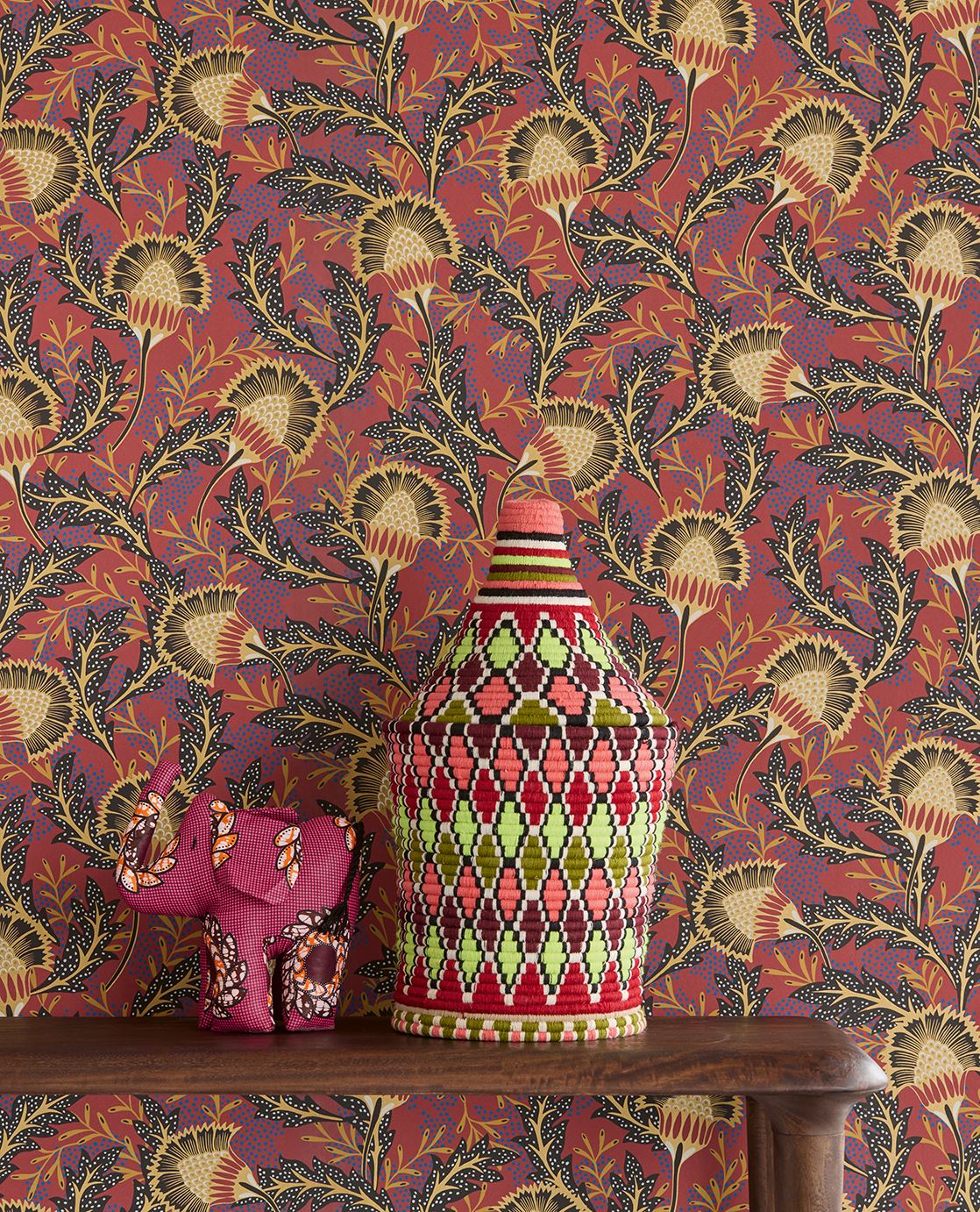 Eijffinger SOLANGE behang 340213 Rood, Zwart / Grijs, Goud, Naturel, Paars, Oranje, Geel - afbeelding 2