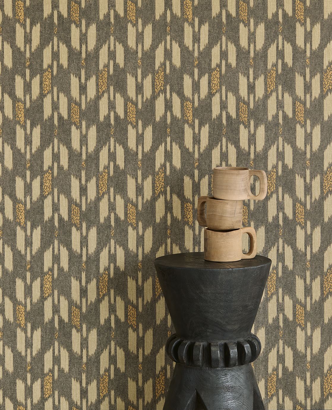Eijffinger SOLANGE behang 340242 Naturel, Zwart / Grijs, Goud, Oranje - afbeelding 2