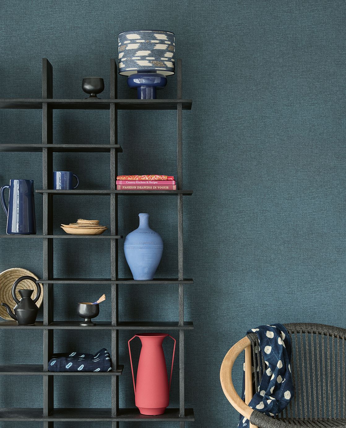 Eijffinger SOLANGE behang 340250 Blauw, Zwart / Grijs - afbeelding 2