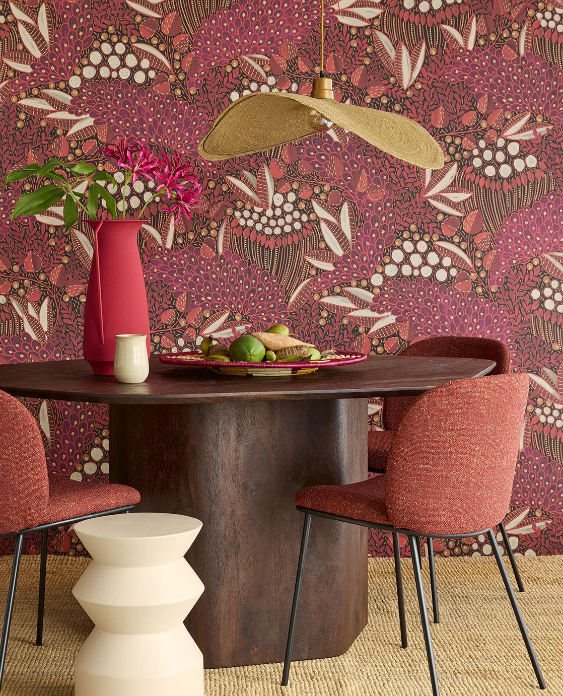 Eijffinger SOLANGE behang 340286 Rood, Zwart / Grijs, Goud, Naturel, Oranje - afbeelding 2