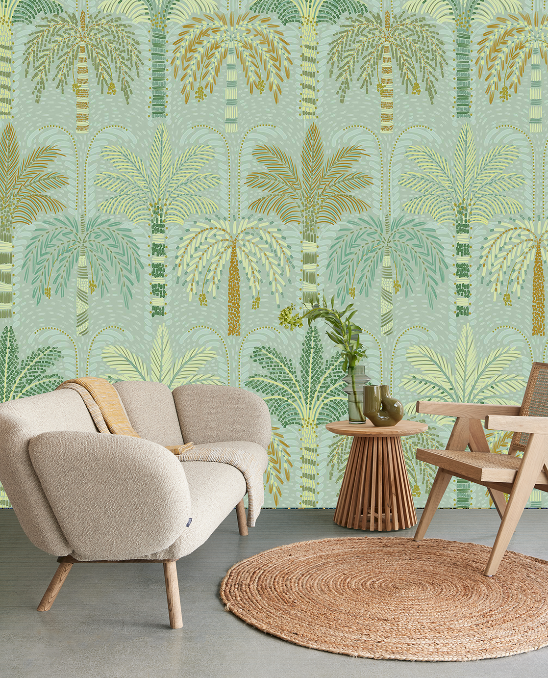 Eijffinger SOLANGE behang 340293 Groen, Naturel, Wit, Geel - afbeelding 3