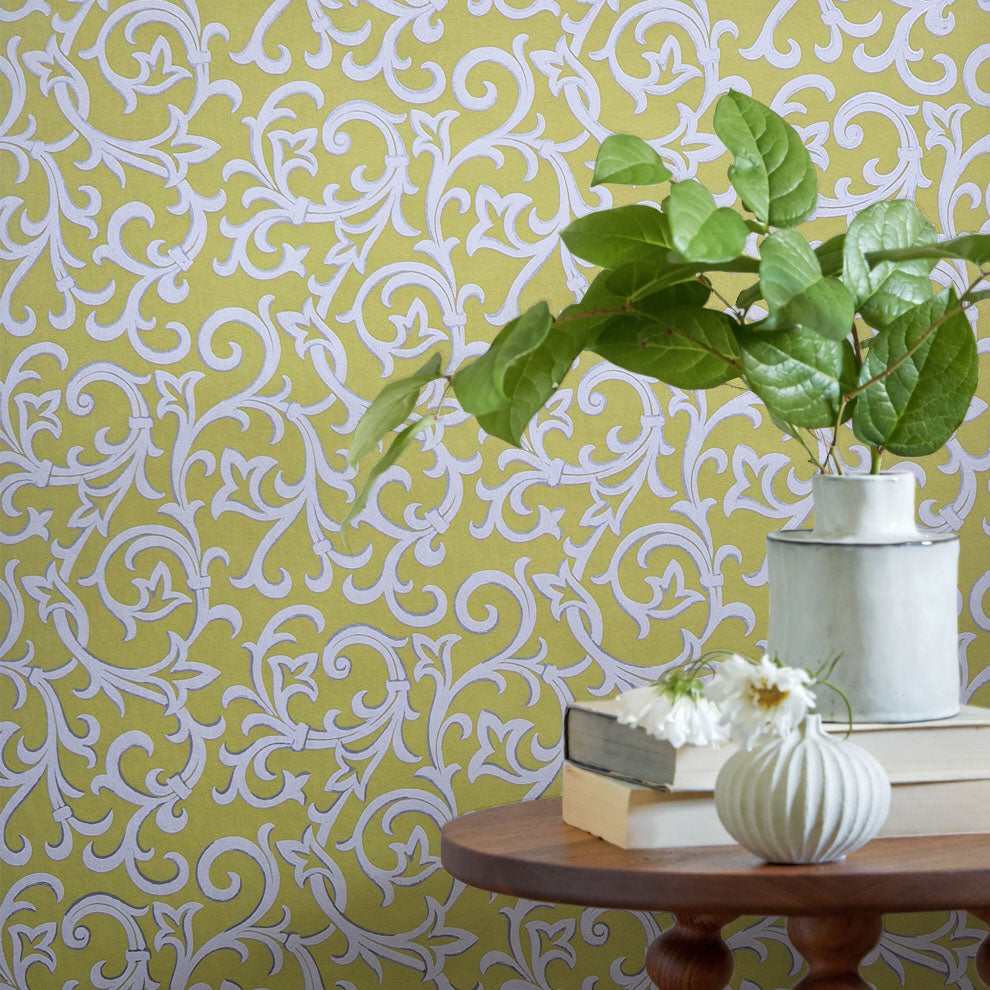 1838 Wallcoverings Brodsworth Behang 1602-103-05 - Lime Green