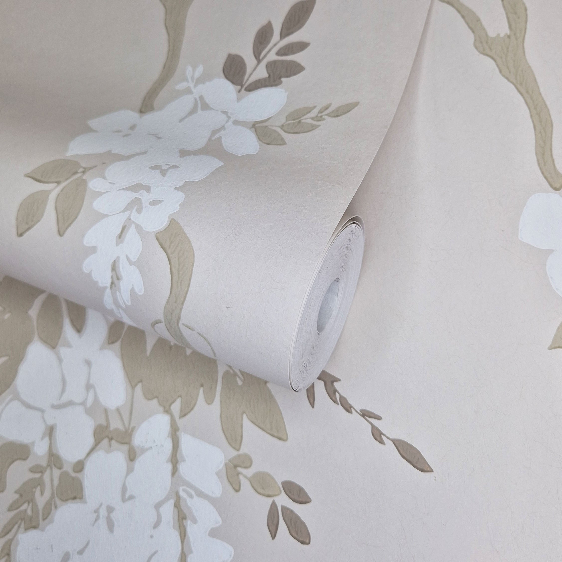 1838 Wallcoverings Leonora Behang 1703-109-01 - Ivory Neutral