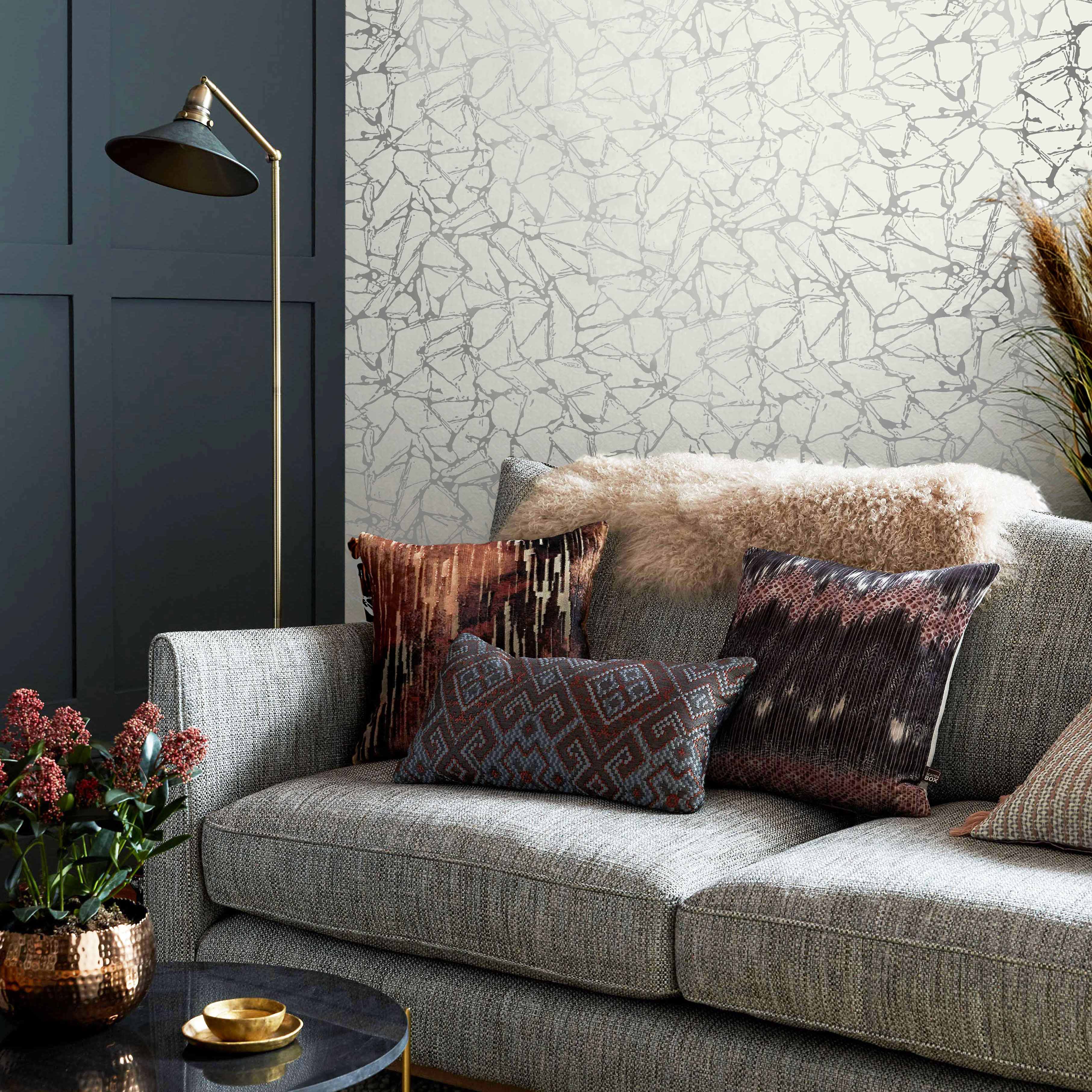 1838 Wallcoverings Glaze Behang 1703-111-05 - Silver