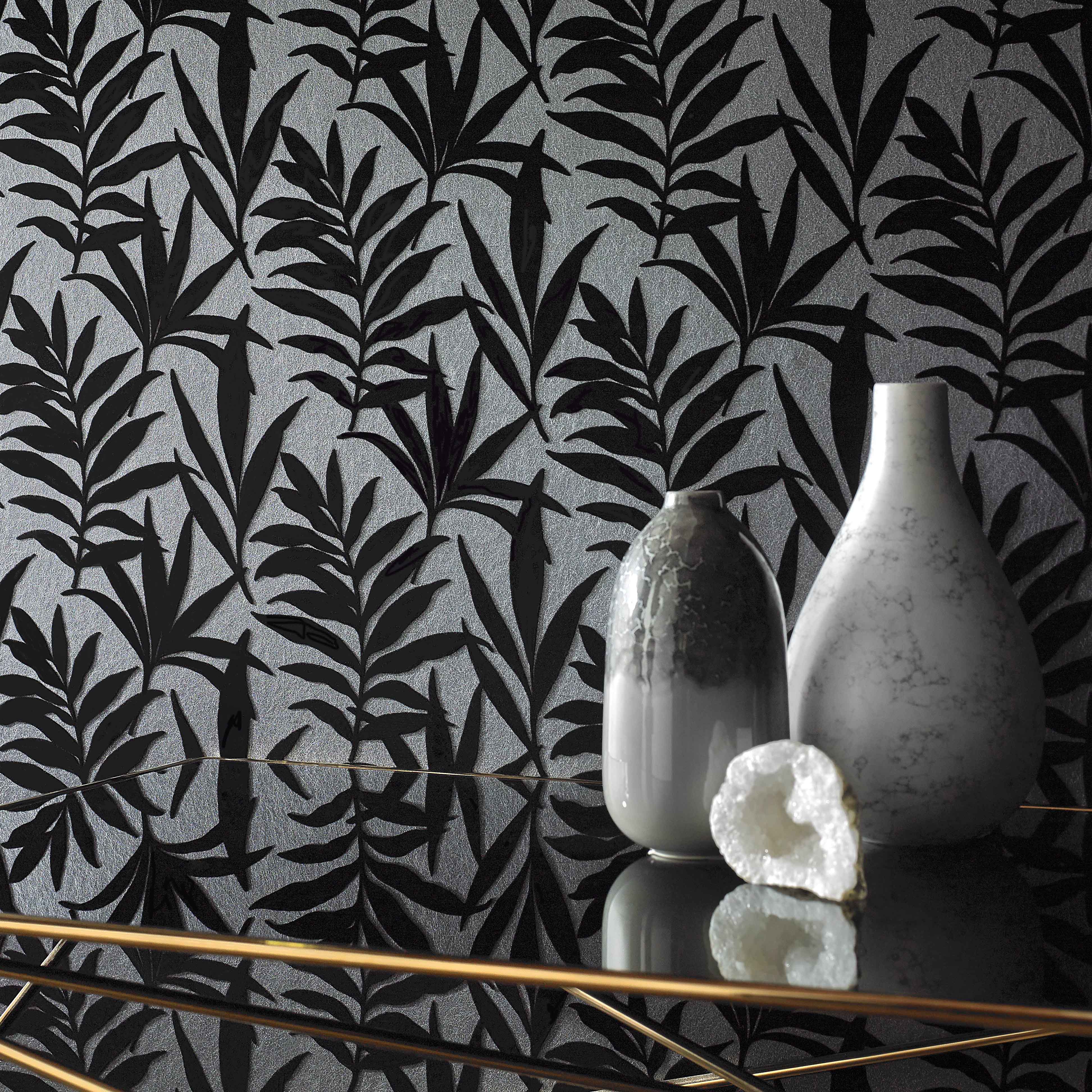 1838 Wallcoverings Verdi Behang 1703-113-07 - Ebony Black