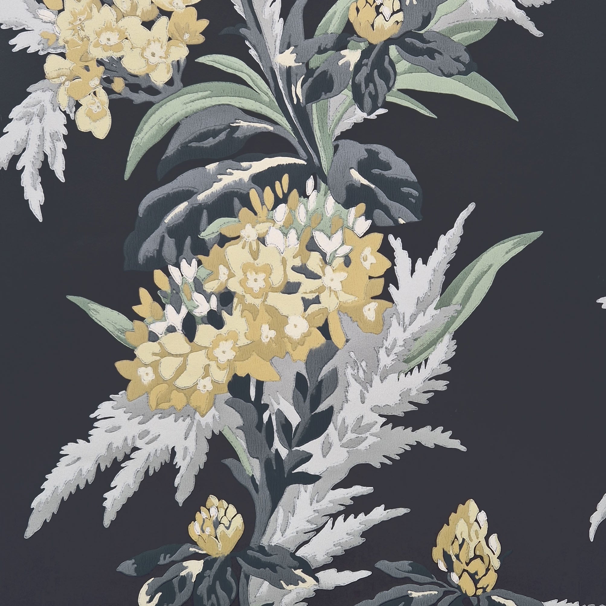 1838 Wallcoverings Aurora Behang 1804-116-01 - Jet Black