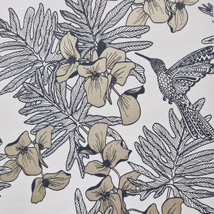 1838 Wallcoverings Hummingbird Behang 1804-117-06 - Jet Black and Metallic