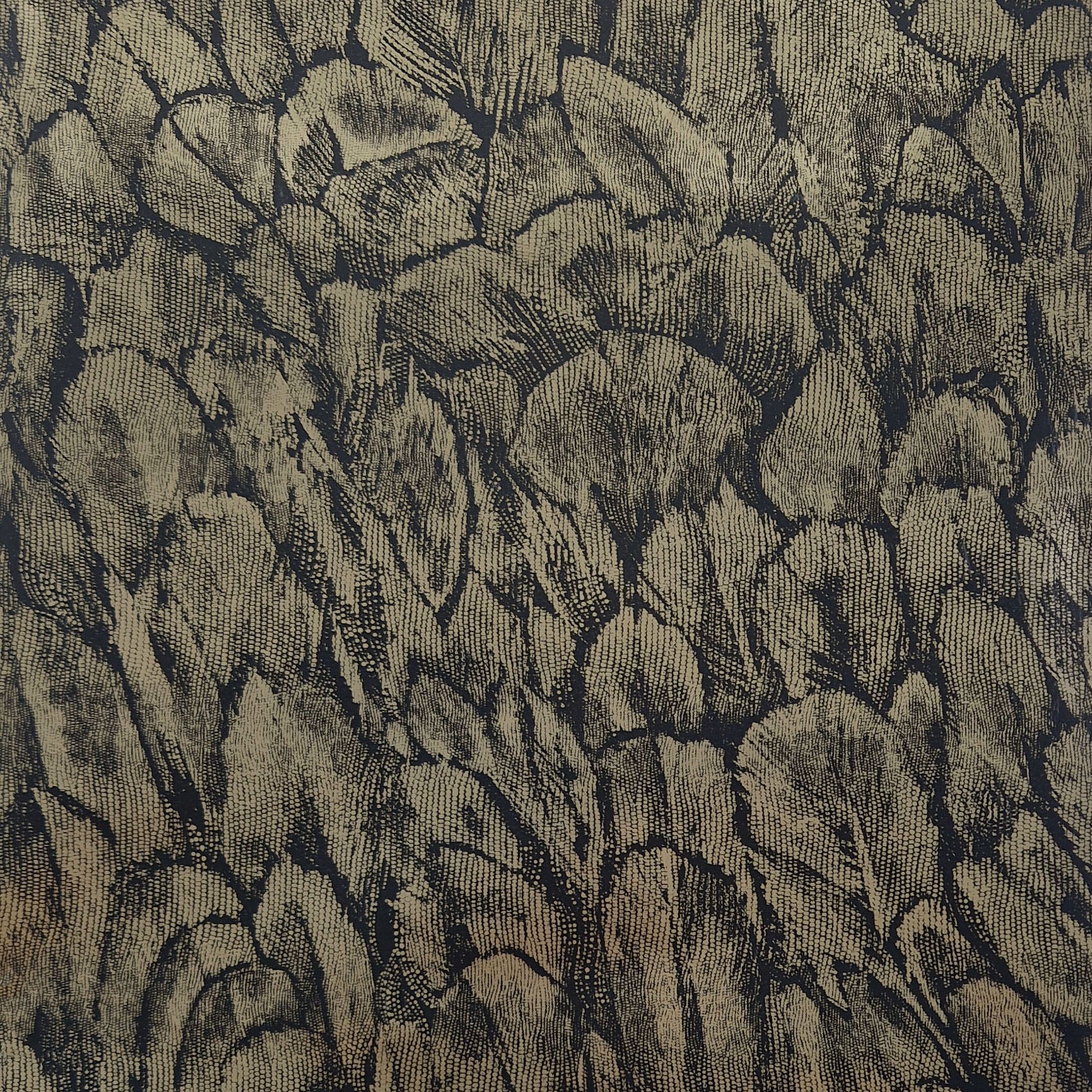 1838 Wallcoverings Tranquil Behang 1804-119-01 - Jet Black and Gold Foil