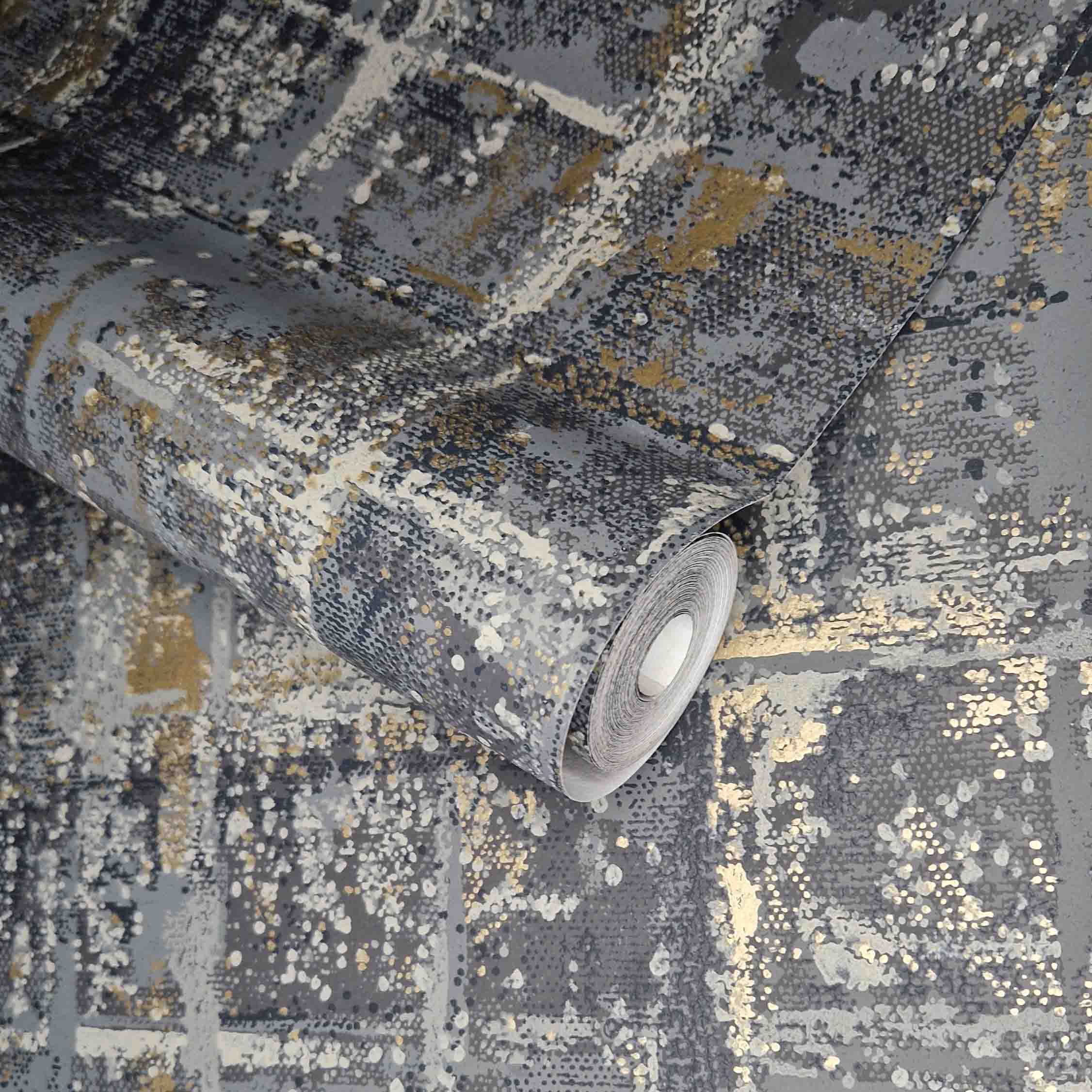 1838 Wallcoverings Patina Behang 1804-120-01 - Jet Black