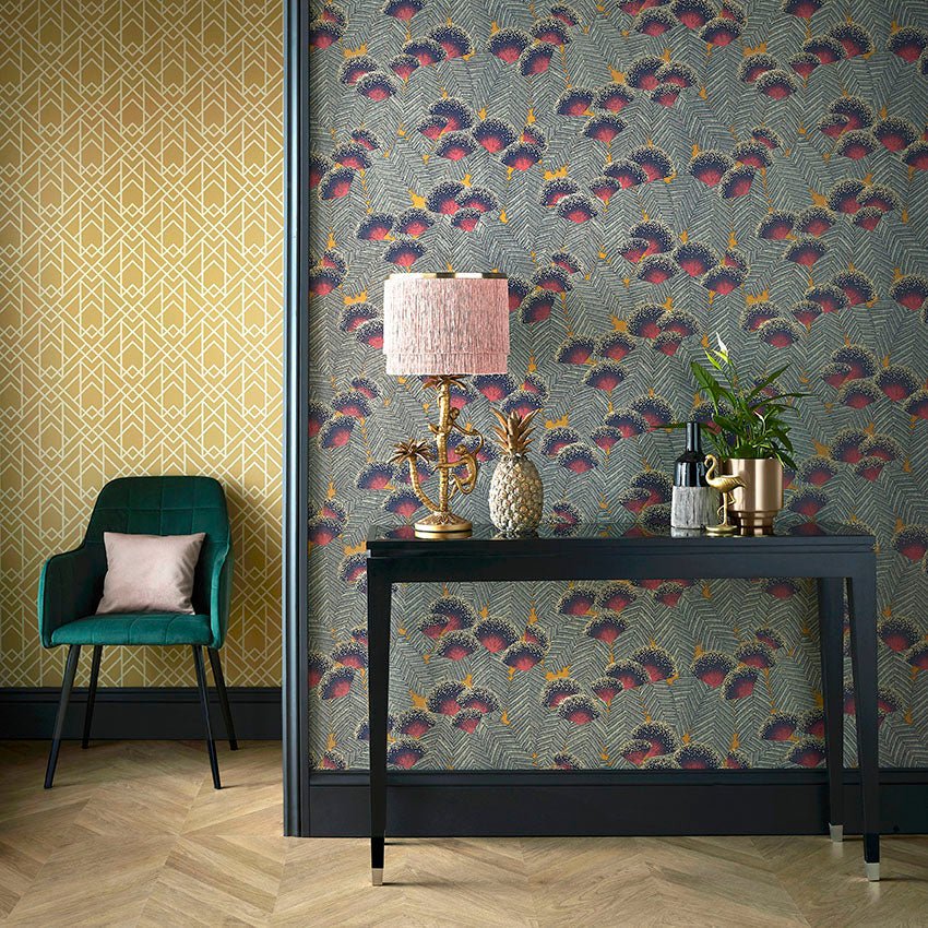 1838 Wallcoverings Clarice Behang Jet Black 1907-138-03 - LAB COLOUR THE WORLD