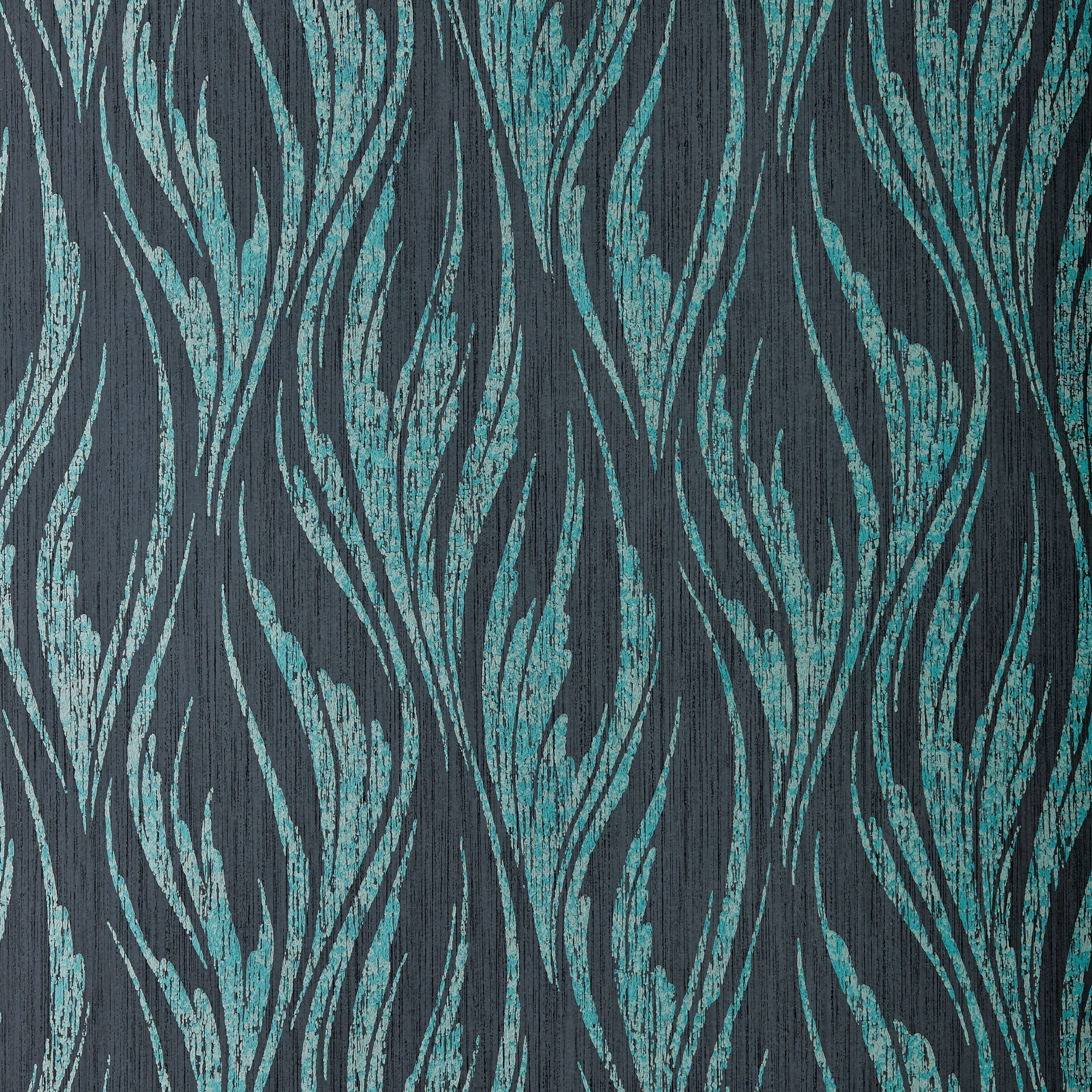 1838 Wallcoverings Ripple Behang 2008-146-02 - Mineral Green and Black