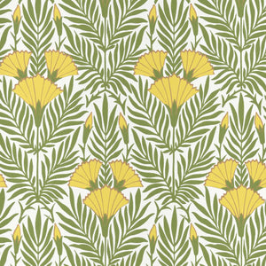 1838 Wallcoverings Floral Fanfare Behang 2311-171-01 - Vivid Yellow