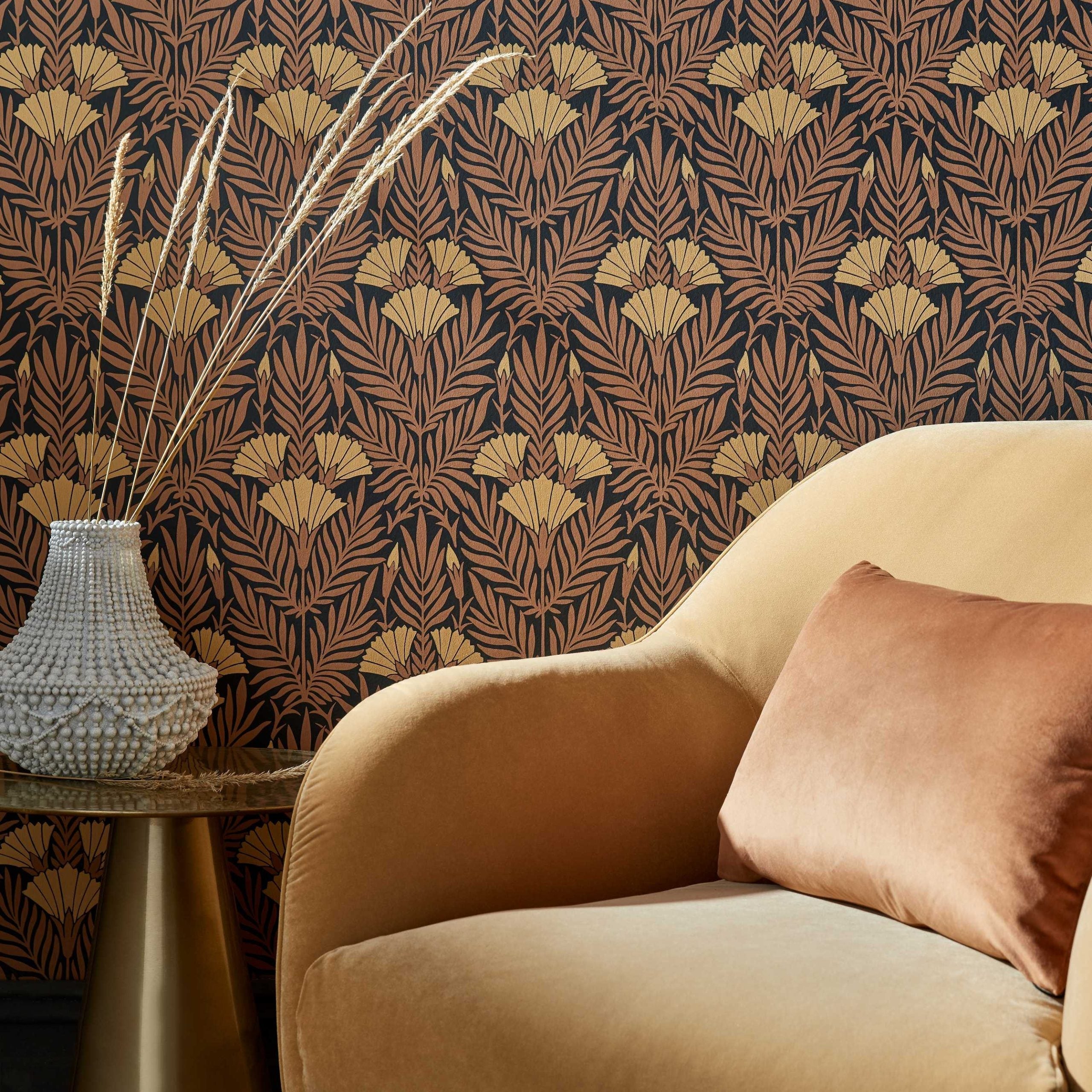 1838 Wallcoverings Floral Fanfare Behang 2311-171-03 - Burnt Orange