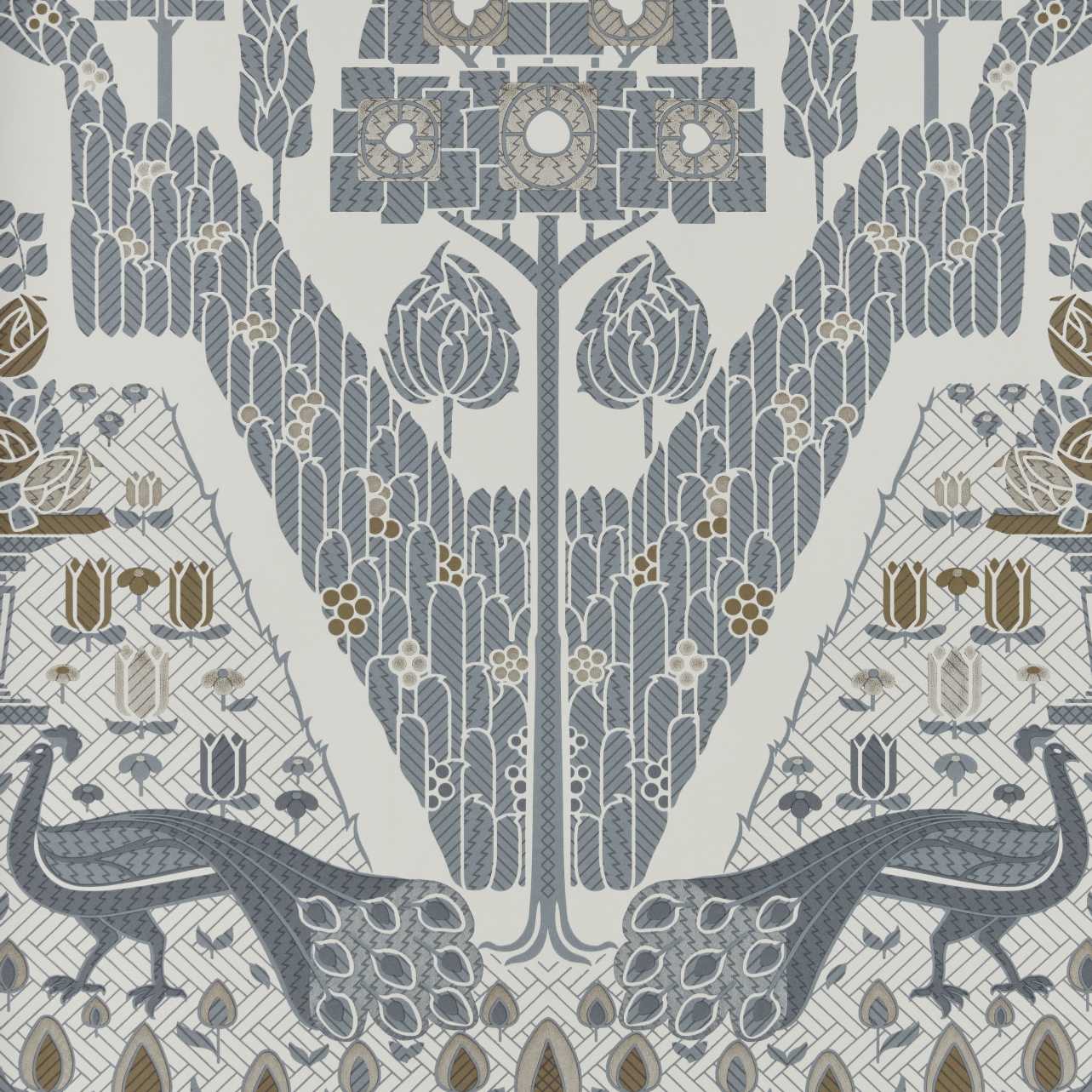 1838 Wallcoverings Peacock Topiary Behang 2311-172-01 - Monochrome
