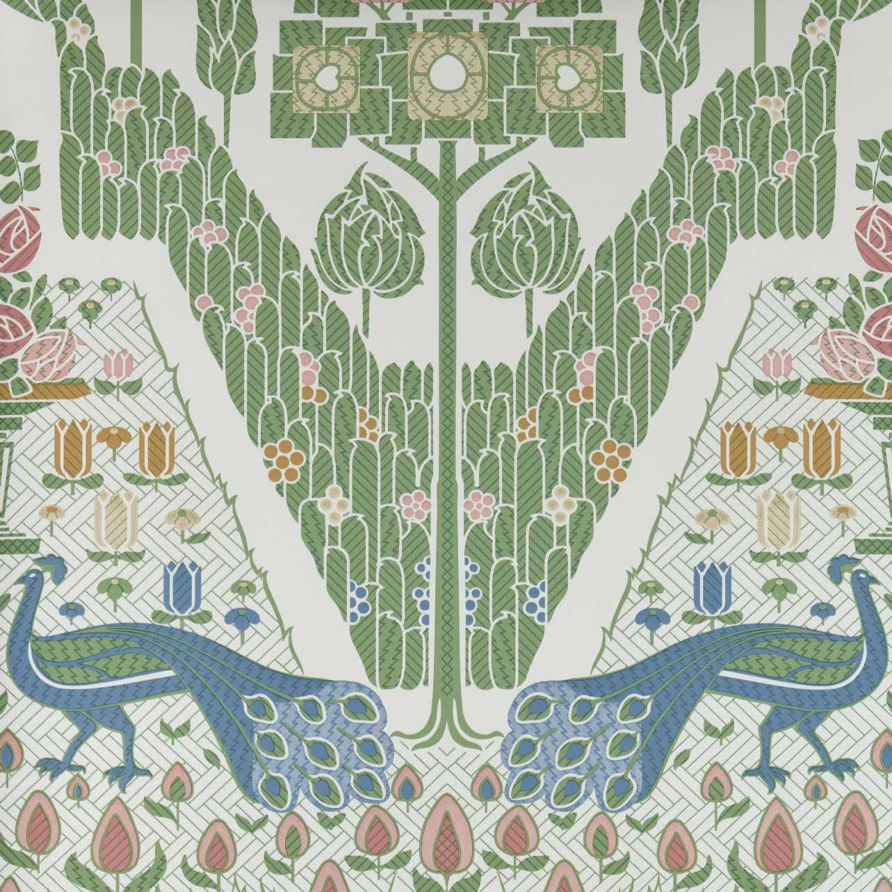 1838 Wallcoverings Peacock Topiary Behang 2311-172-02 - Fern Green