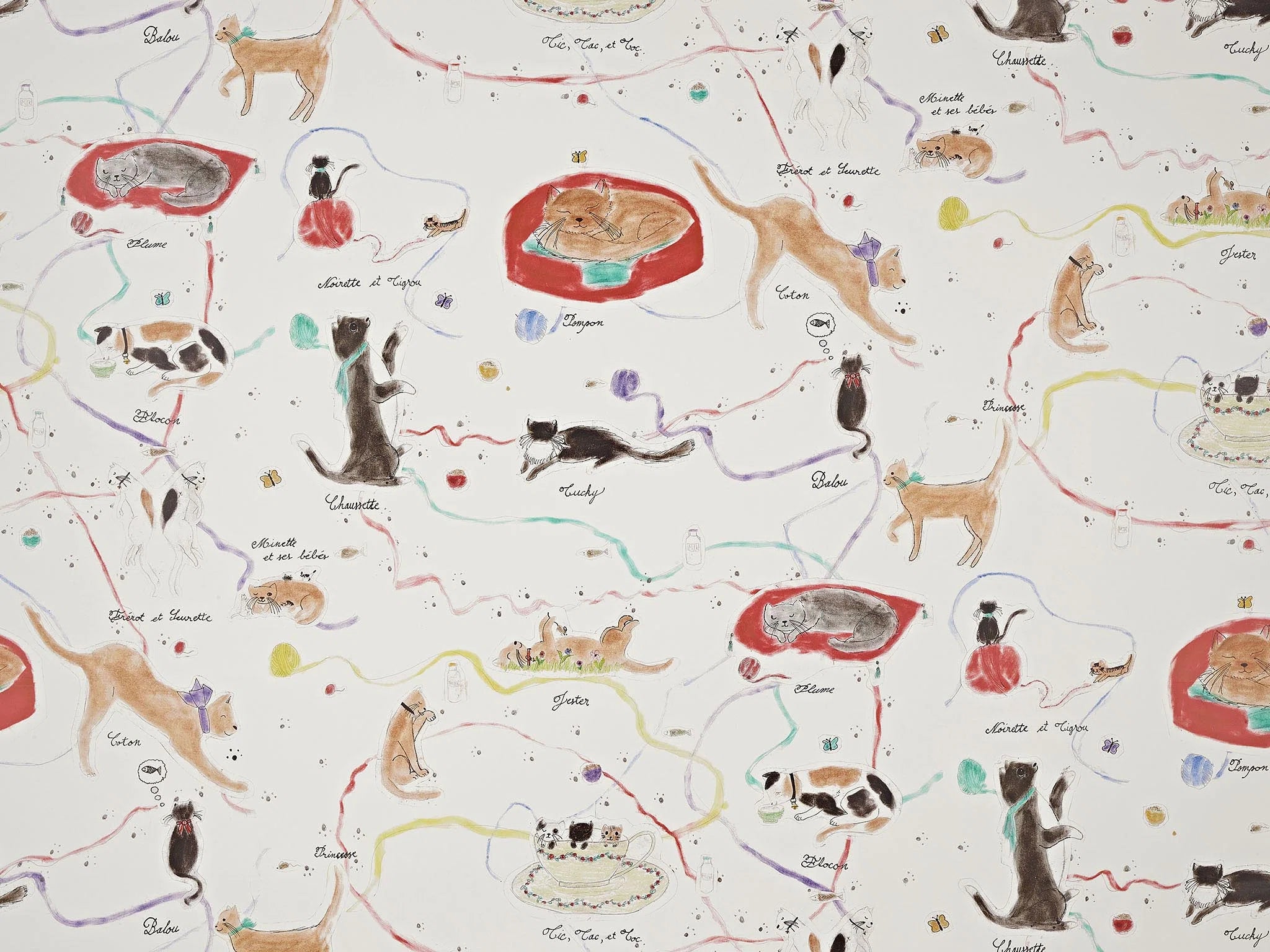 Pierre Frey Les petits chats de colette Behang FP807001 - LAB COLOUR THE WORLD