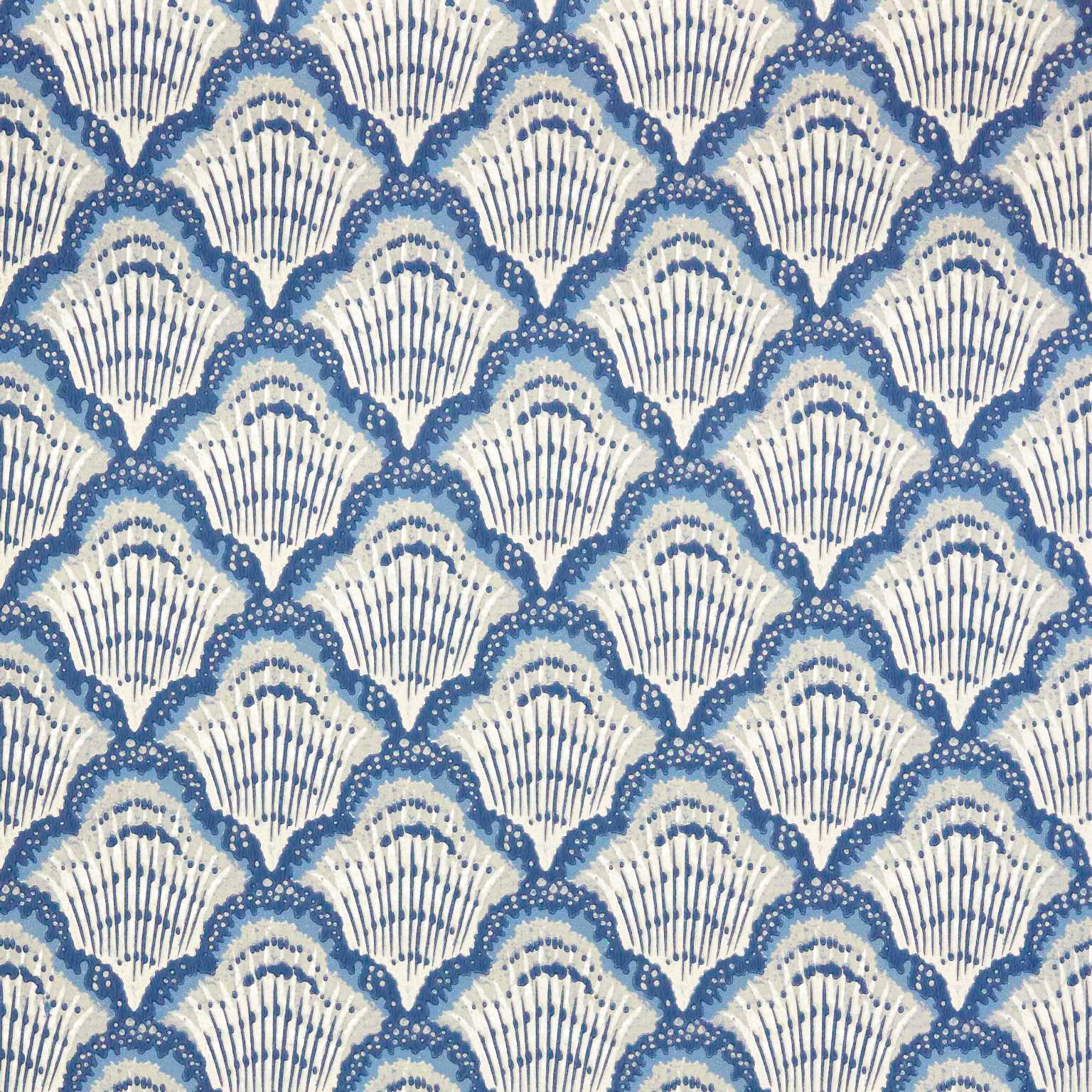 1838 Wallcoverings Calico Shell Behang 2412-179-04 - Colbalt Blue