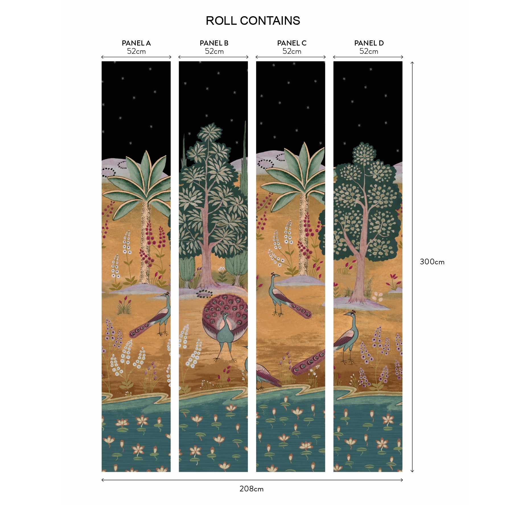 1838 Wallcoverings Garland of Ragini Behang 2412-183-02 - Night