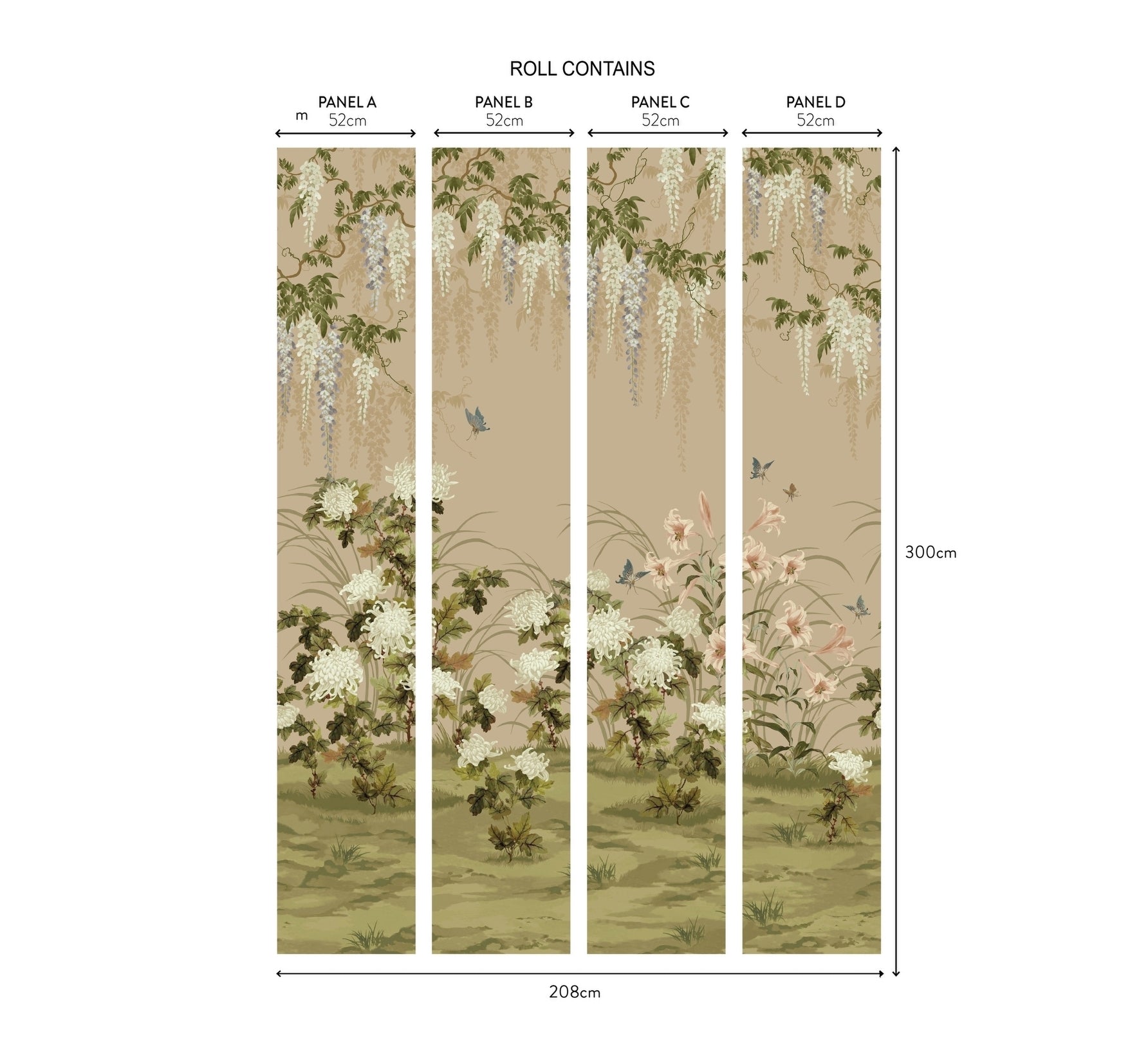 1838 Wallcoverings Wisteria Bloom Behang 2513-191-01 - Alabaster