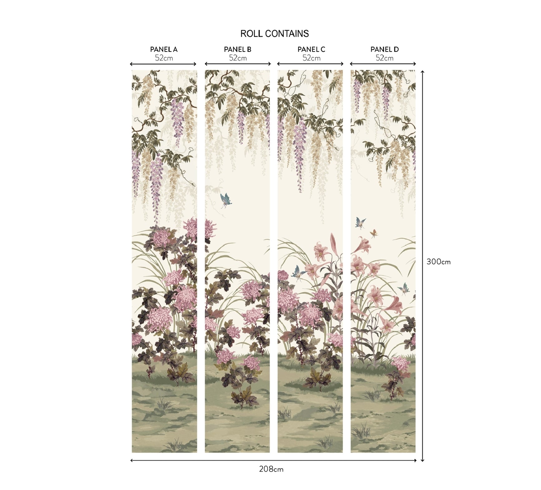 1838 Wallcoverings Wisteria Bloom Behang 2513-191-02 - Heather