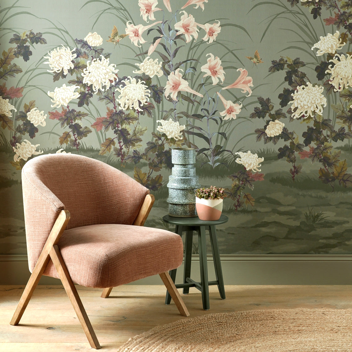 1838 Wallcoverings Wisteria Bloom Behang 2513-191-04 - Dark Sage