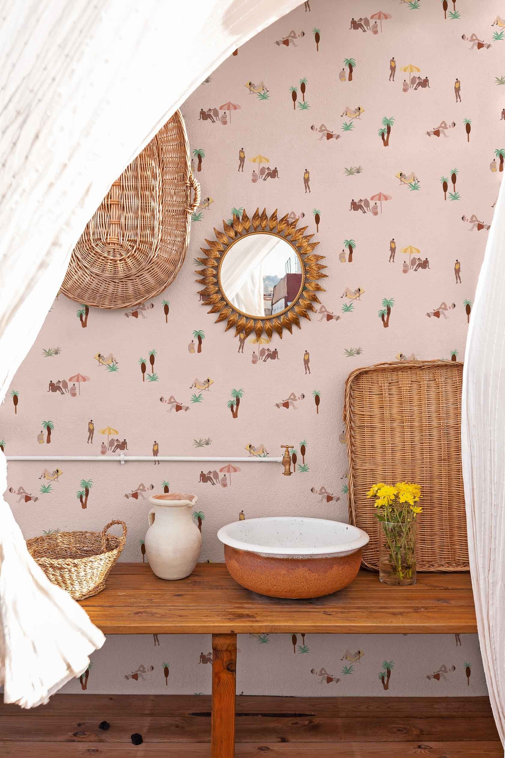 Coordonné 40th Anniversary One Day at the Beach Pink behang 8000040 sfeer afbeelding 2