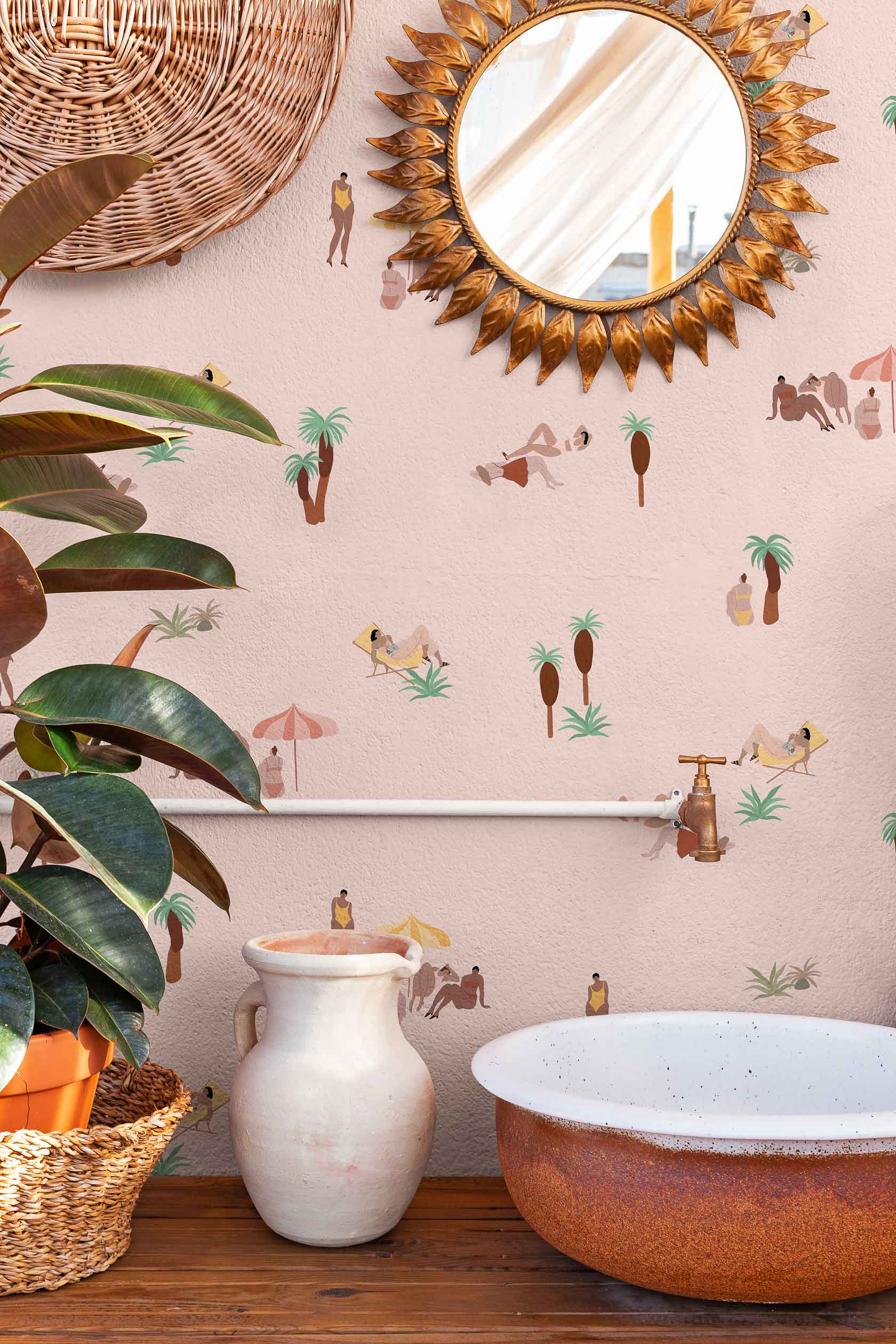 Coordonné 40th Anniversary One Day at the Beach Pink behang 8000040 sfeer afbeelding 3