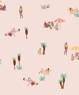 Coordonné 40th Anniversary One Day at the Beach Pink behang 8000040 behang afbeelding 1
