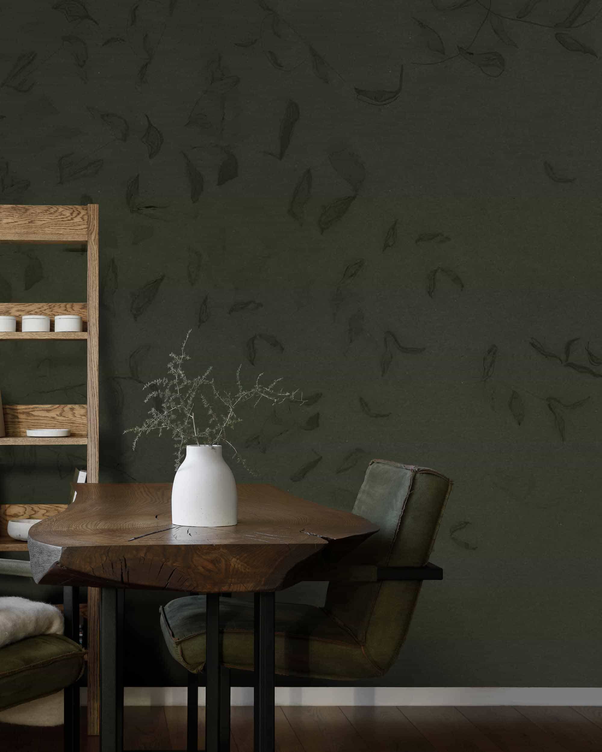 Coordonné Central Saint Martins – Rest Time Leaves reflection behang A00940 sfeer afbeelding 1
